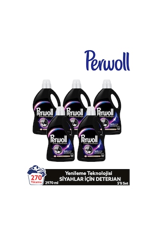 Perwoll Siyah Sıvı Çamaşır Deterjanı 5 x 2970 ML