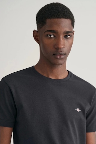 Gant Erkek Siyah Slim Fit Bisiklet Yaka Logolu T-shirt S Siyah
