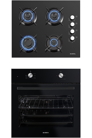 Kumtel B66-S2 + KO-40TAHDF Siyah Ankastre Set
