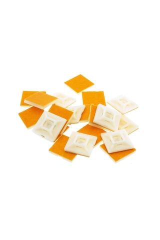 Tek-iş Plastik Kablo Bağı Klipsi Cırt Kelepçe Tutucu Yapışkanlı 19 X 19 Mm 50 Adet
