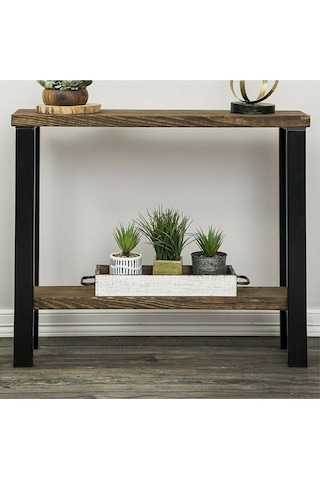 Metal Ayaklı Masif Ahşap  Dresuar. Ceviz