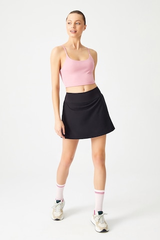 Los Ojos Siyah 2 Katmanlı Tenis Eteği - Şort Etek - Spor Etek Tennis Skirt Siyah Siyah
