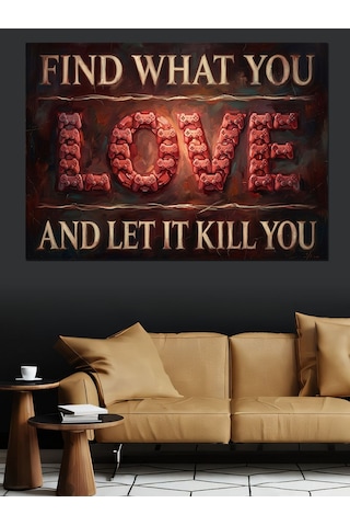 Motivasyonel Love Yazılı Modern Tabela Dekoratif Kanvas - Mdf Ahşap Tablo