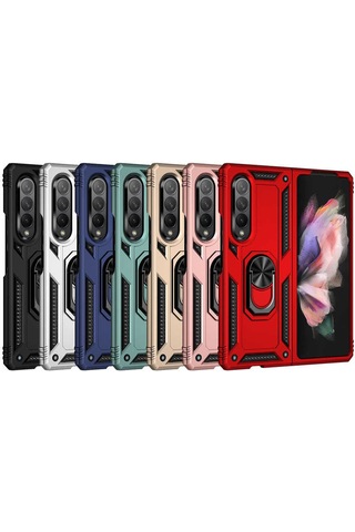 Zore Galaxy Uyumlu Z Fold 3 Kılıf Msra Vega Kapak - Gold Gold
