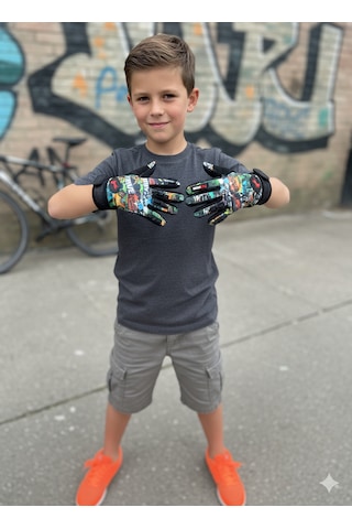 Çocuk Motosiklet & Bisiklet Eldiveni Drive Desenli - Güvenli Sürüş İçin