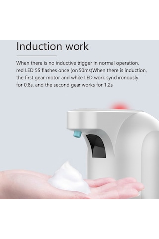 Moveevo "ce Onaylı 275ml Usb Şarjlı Otomatik Köpük Sabunluk - Duvar & Tezgah Kullanımı" Yeşil