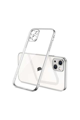 Apple Uyumlu iPhone 13 Kılıf Zore Mat Gbox Kapak Gümüş