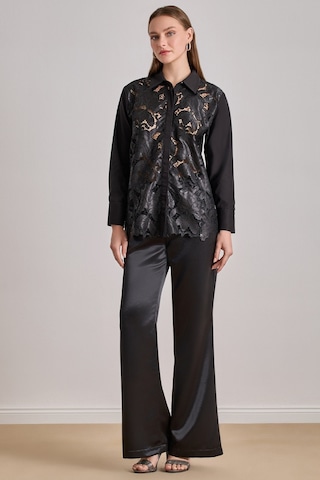 Basen Altı Siyah Poplin Gömlek Siyah