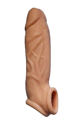 Erofoni Ucu 4 Cm Dolgulu 15 Cm Ultra Süper Realistik Kaliteli Uzatmalı Penis Kılıfı