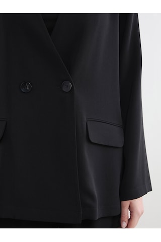 Lcw Everyday Siyah Kruvaze Yaka Kadın Blazer Ceket