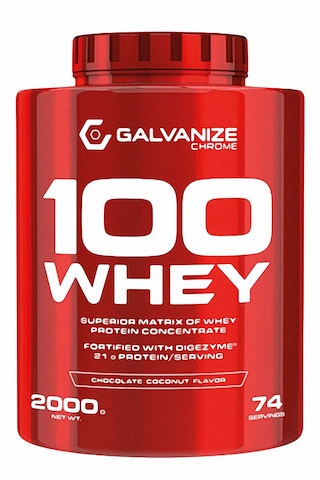 Galvanize Nutrition 100 Whey Protein 74 Servis 2000 Gr Çikolata Kokonat Çikolata - Hindistan Cevizi