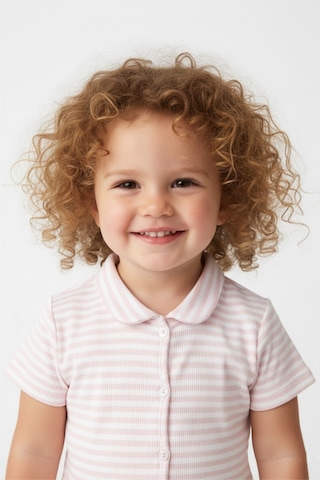 Kız Çocuk Pembe Çizgili Fitilli Kaşkorse Alt Üst Takım Pembe