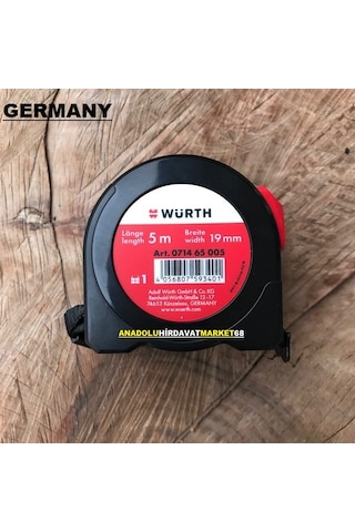 Würth 5 Metre Çelik Şerit Metre Ölçü Metresi 5x19 MM Germany