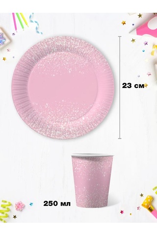Nd Plej Tek Kullanımlık Tabak Ve Bardak Seti - Parıltılı Pem 398965530 25