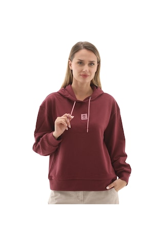 B0a5sx26481-r Timberland Stack Logo Loop Back Hoodie Kadın Sweatshirt Bordo B0a5sx26481-r Bordo