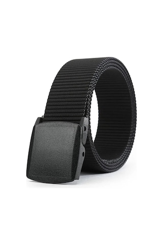 Çantachım Unisex Siyah Tokalı Taktik Kemer Ile Deri Kemer Seti Siyah