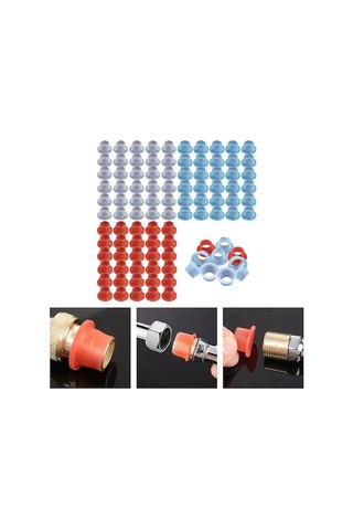 Maiyame Sızdırmazlık İçin 4 Parça Evrensel Musluk Contası - 100 Adet Şeffaf, Mavi, Kırmızı Silikon Conta Seti