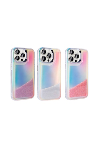 Zore Apple iPhone Uyumlu 15 Pro Max Kılıf Airbagli Renkli Arka Yüzey Boncuk Tasarımlı Nvth Kumul Kapak - Mor