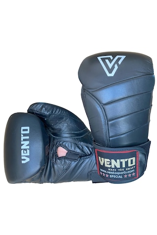 Vento X5 Hakiki Deri Boks Ve Kick Boks Eldiveni Siyah Siyah