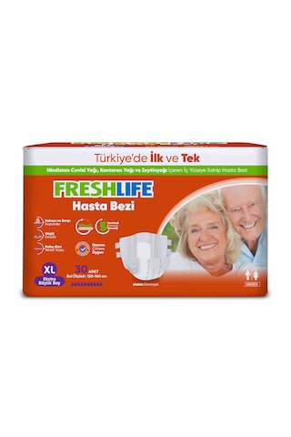 Freshlife Xlarge Bel Bantlı Yetişkin Hasta Bezi 30 Adet