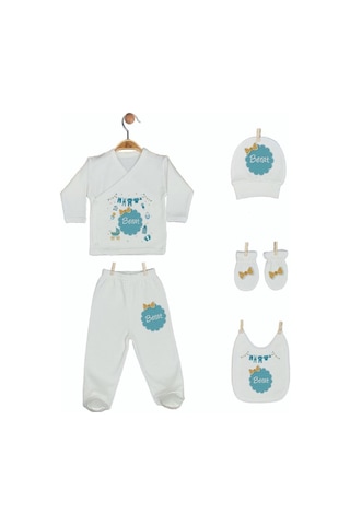 Pia Baby Gl 1905-05 İsme Özel Beşli Zıbın Set Krem