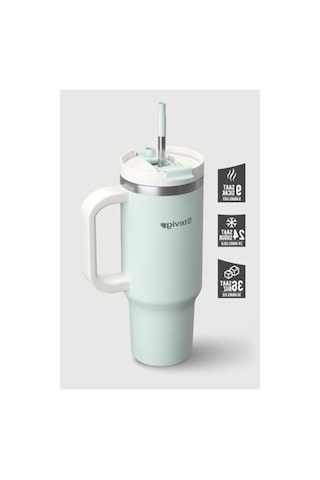 900 Ml Sızdırmaz Çelik Termos, 2 Moods Tuck-in Tumbler Açık Kahverengi