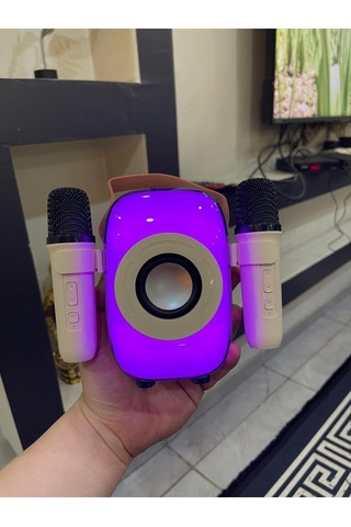 K31 Bluetoothlu Işıklı Mikrofonlu Hem Karaoke Hemde Hoparlör Bir Arada
