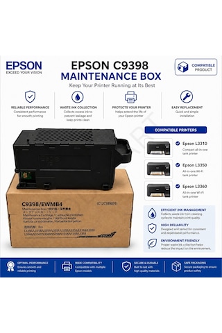 Epson L3352 Uyumlu Bakım Atık Kutusu Çipli Waste İnk Maintenance Box