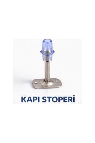 Kapı Arkası Kolu Stoperi Metal Gövde Şeffaf Uç 8 Cm Duvar Tipi Vida Dahil