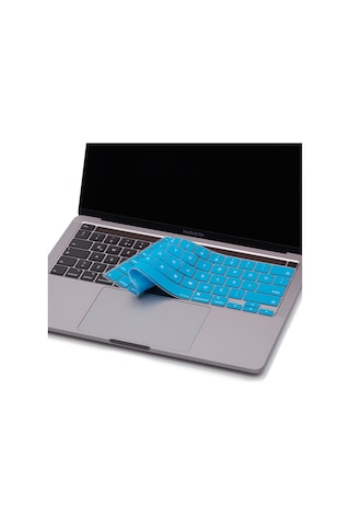 Apple Uyumlu MacBook Pro 13-16 İnç Klavye Koruyucu Silikon Türkçe Karakterli Return Enter Siyah