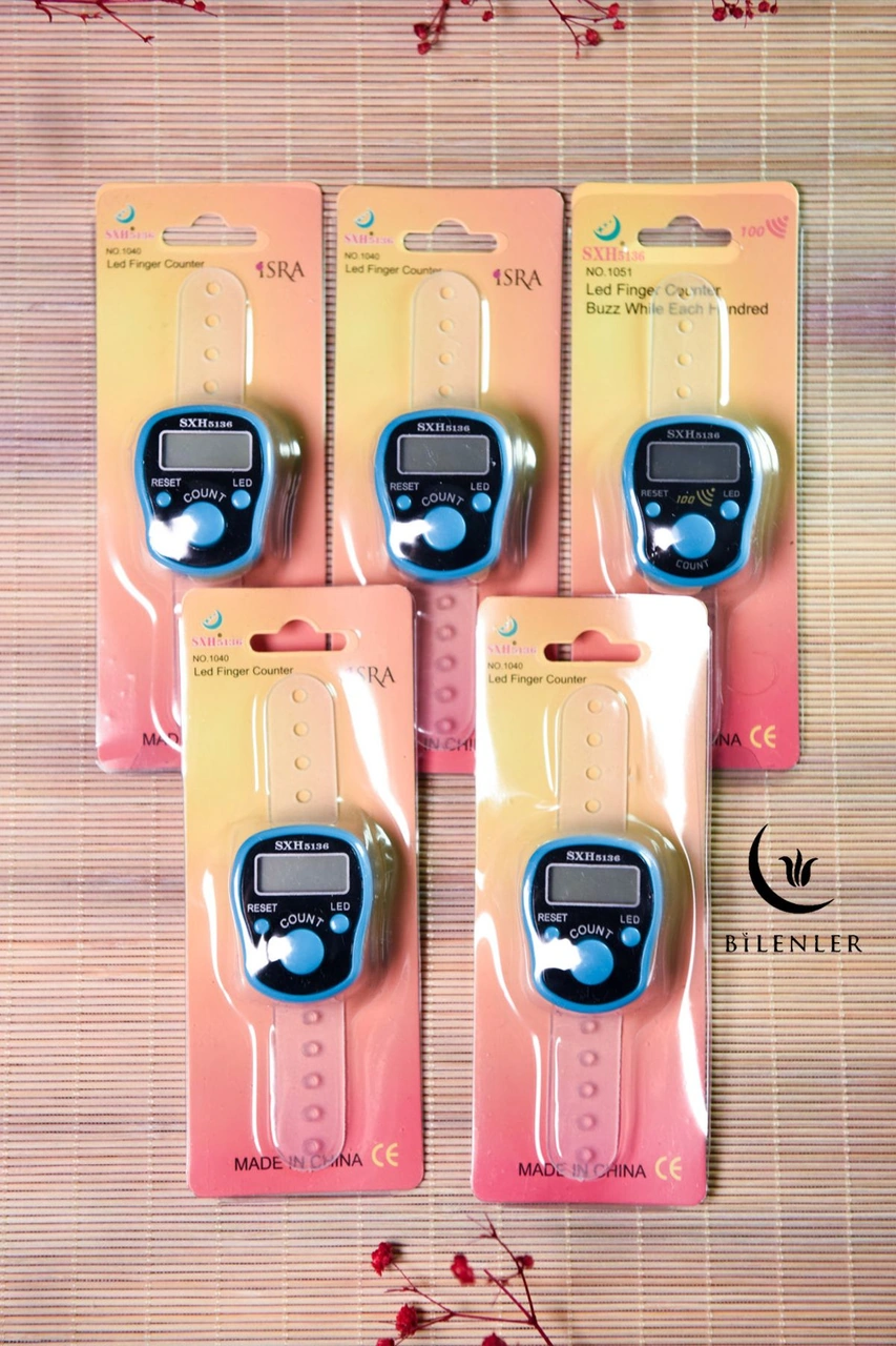 Led Işıklı Zikirmatik 5 Adet Mavi