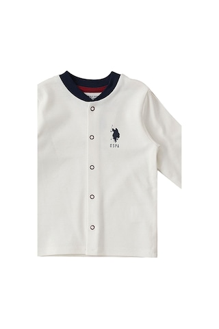 U.S. Polo Assn. Krem Çıtçıtlı Uspa Desen Bebek 3'lü Takım Krem
