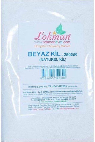 Lokmanavm Beyaz Kil 250 Gr Doğal Saf Toz Mini Maskesi Kili Paket