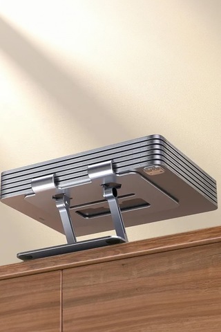 Thentech Şık Görünümlü 360 Derece Dönebilen Aşağı Yukarı Ayarlanabilir Tablet Laptop Standı Metal Stand
