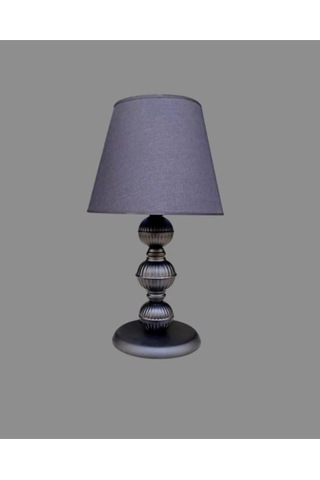 Riga Metal Abajur Siyah Boyalı Siyah Şapkalı Siyah