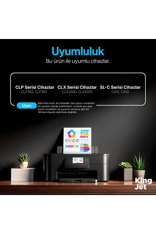 Kingjet Samsung Uyumlu Clt-m406s Standart Kapasiteli Kırmızı Magenta Çipli Uyumlu Toner Clp-360n