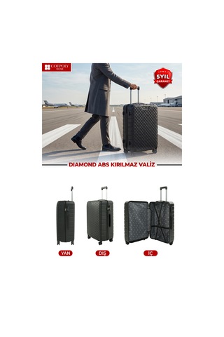 Cotpoly Home Diamond Abs Kabin Boy Valiz Siyah