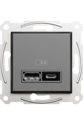 Eph2700371 Asfora Antrasit Usb Şarj Prizi 2.4a Typea+c Çerçevesiz