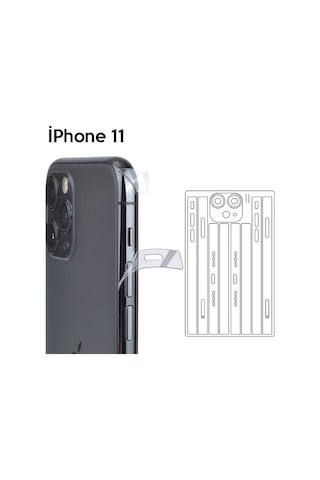 İphone 11 6.1 Hidrojel Hayalet Yan Alt Üst Kamera Kaplama Film- 5775
