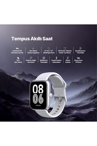 Ttec 2S09WS Tempus 47 MM Dikdörtgen Kasa Akıllı Saat