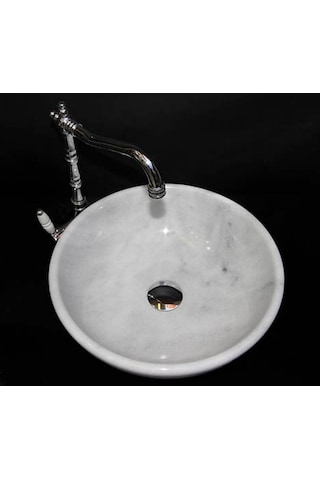 Muğla Kristal Beyaz Yuvarlak Lavabo