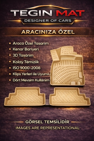 Volkswagen T6 2015-2019 1.4/1.6 Dizel Bej 3d Havuzlu Paspas