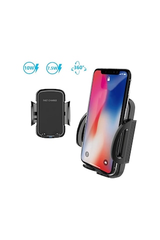 İphone İçin Samsung İçin 10w Kablosuz Hızlı Şarj Cihazı Araç Montajlı Telefon Tutucu