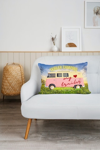 Karavan Camping-2 Baskılı Tv Battaniyeli Opsiyonel Dekoratif Hediye Yastık Battaniye 2in1 Gifts-2 Çok Renkli