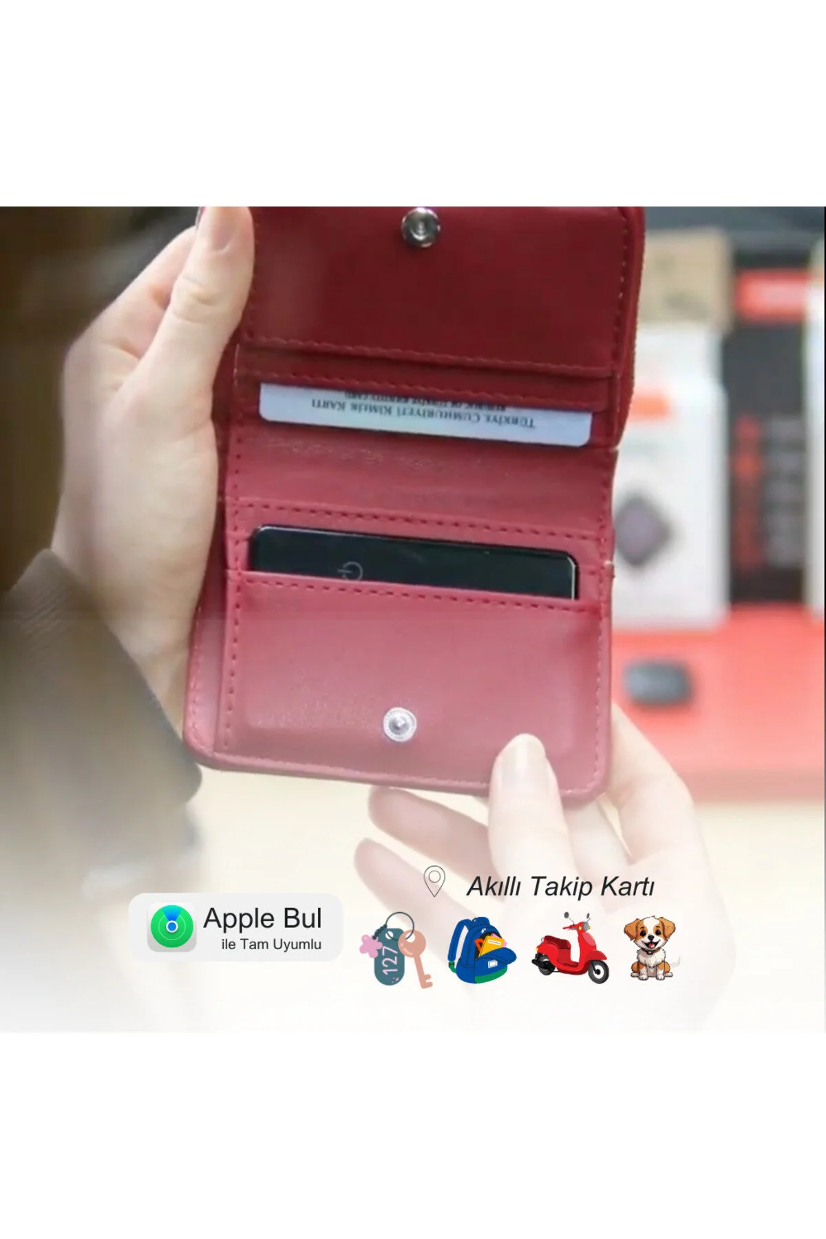 Kntag 1c Ultra İnce Akıllı Takip Kartı Siyah
