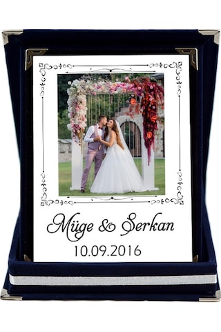 Evlilik Yıl Dönümü Hediyesi Fotoğraflı Isimli Ve Tarihli Plaket
