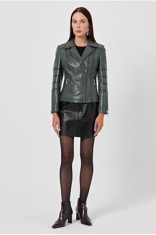 Diana Yeşil Kadın Deri Mont 001