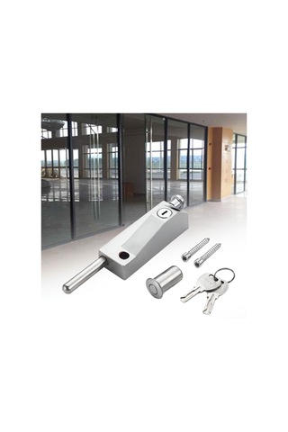 Suntek Kapı Mandalı Kilidi 2 Anahtar Su Geçirmez Gümüş