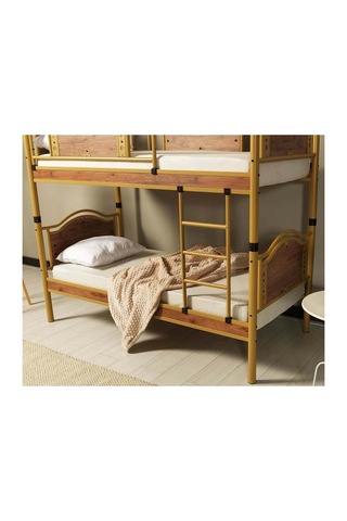 Reyo Avangard Genç Çocuk Odası Ahşap Başlıklı Metal Kahverengi Ra