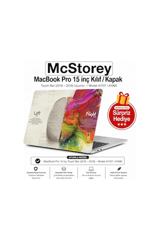 Apple Uyumlu MacBook Pro 15 Baskılı Kılıf A1707 A1990 Uyumlu Sert Kılıf İnce Hafif Koruyucu Kapak R-41